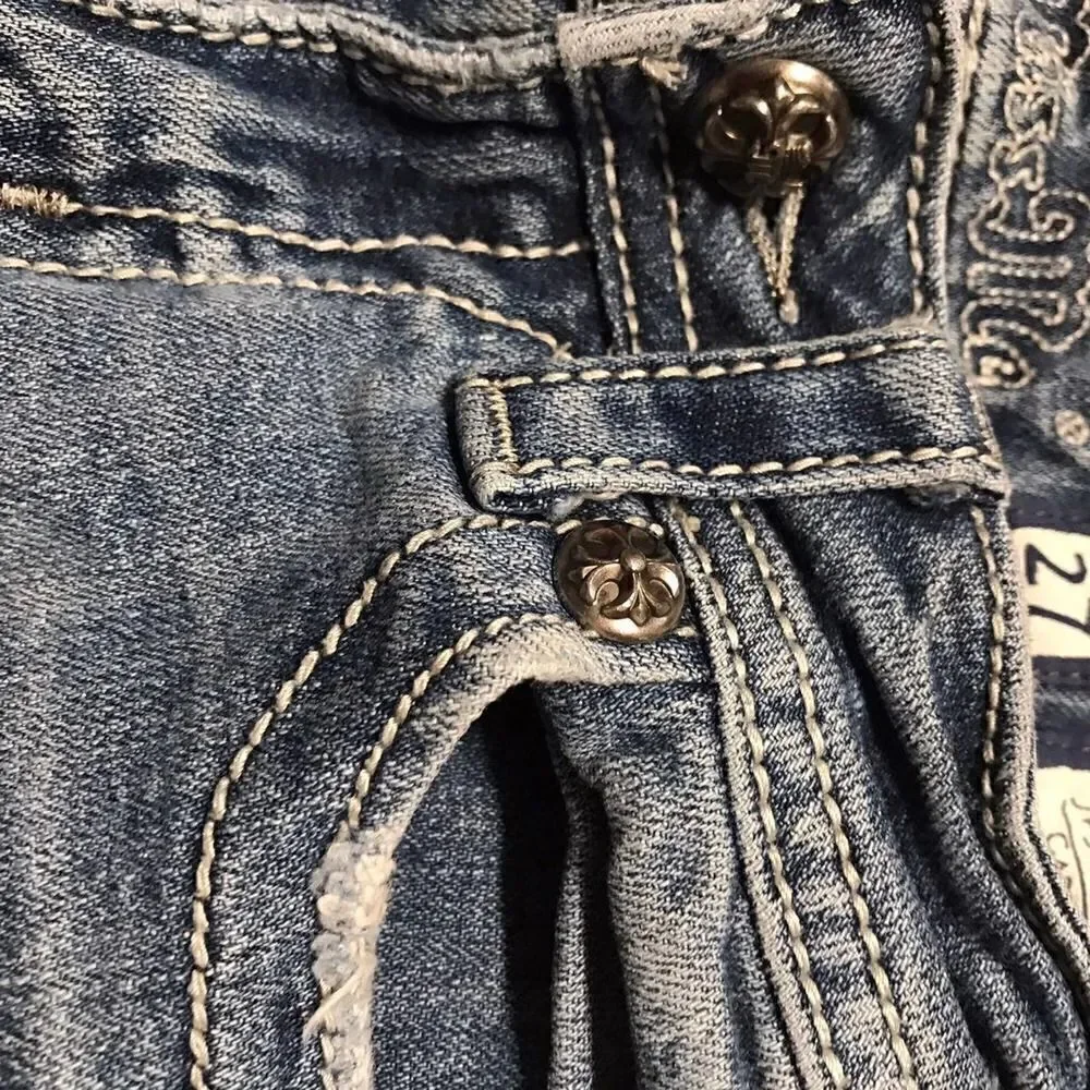 Miss Me Angel Wings Denim Capri